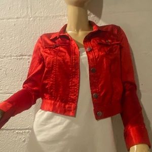 Urban Outfitters Red Cropped Jacket